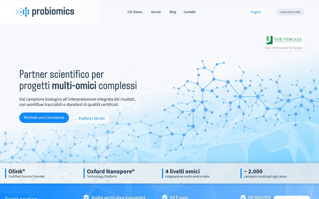 Anteprima del sito probiomics.it